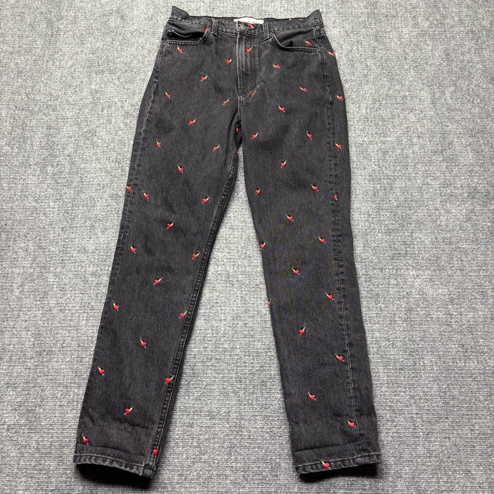 Embroidered Black Jeans